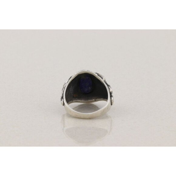 Sterling Silver Natural Lapis Lazuli Ring Size 9 1/4 - Picture 7 of 8